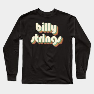 Retro Vintage Rainbow Billy Letters Distressed Style Long Sleeve T-Shirt